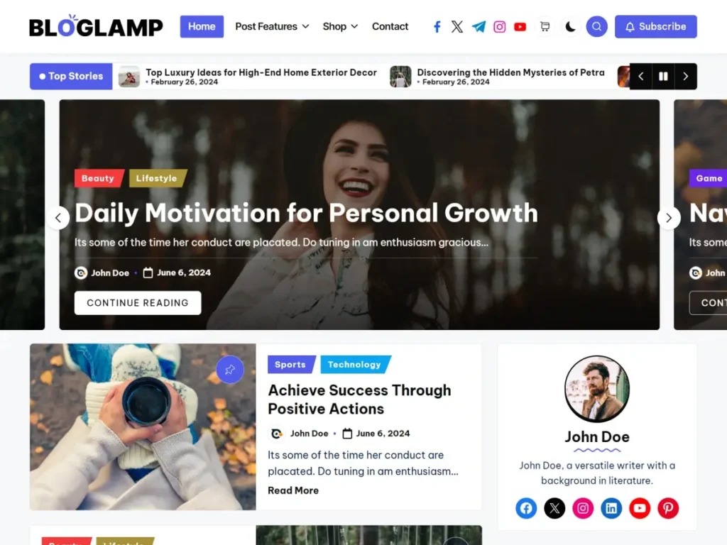 BlogLamp Theme – The Perfect WordPress Theme for Starting Your Blogging Journey